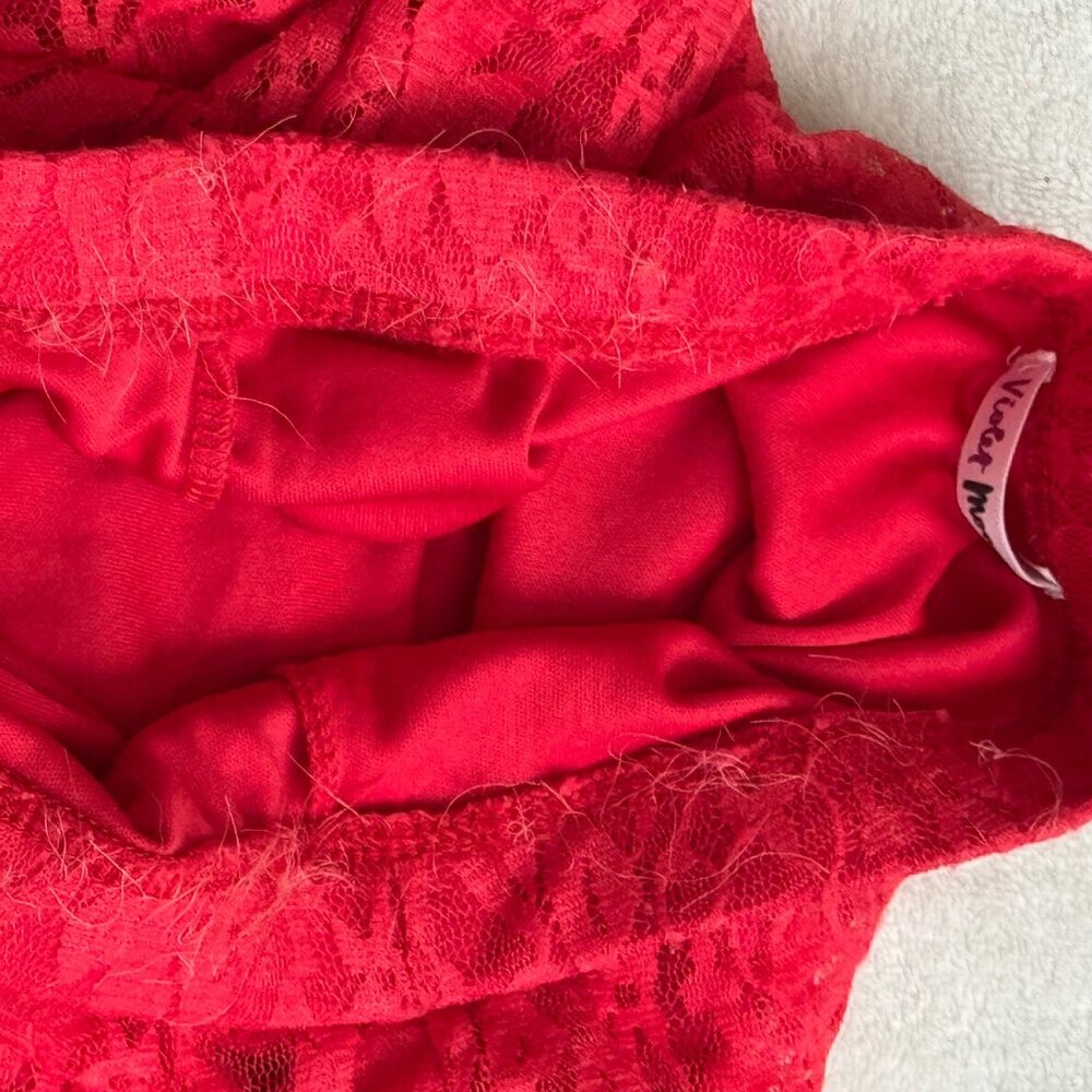Red Lace Midi Skirt By Violet Moon size small red elastic waist women - Picture 7 of 9